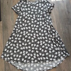 LuLaRoe Carly Black and White Mickey Mouse Dress